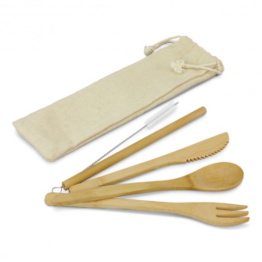 Branded Bamboo Cutlery Sets natural